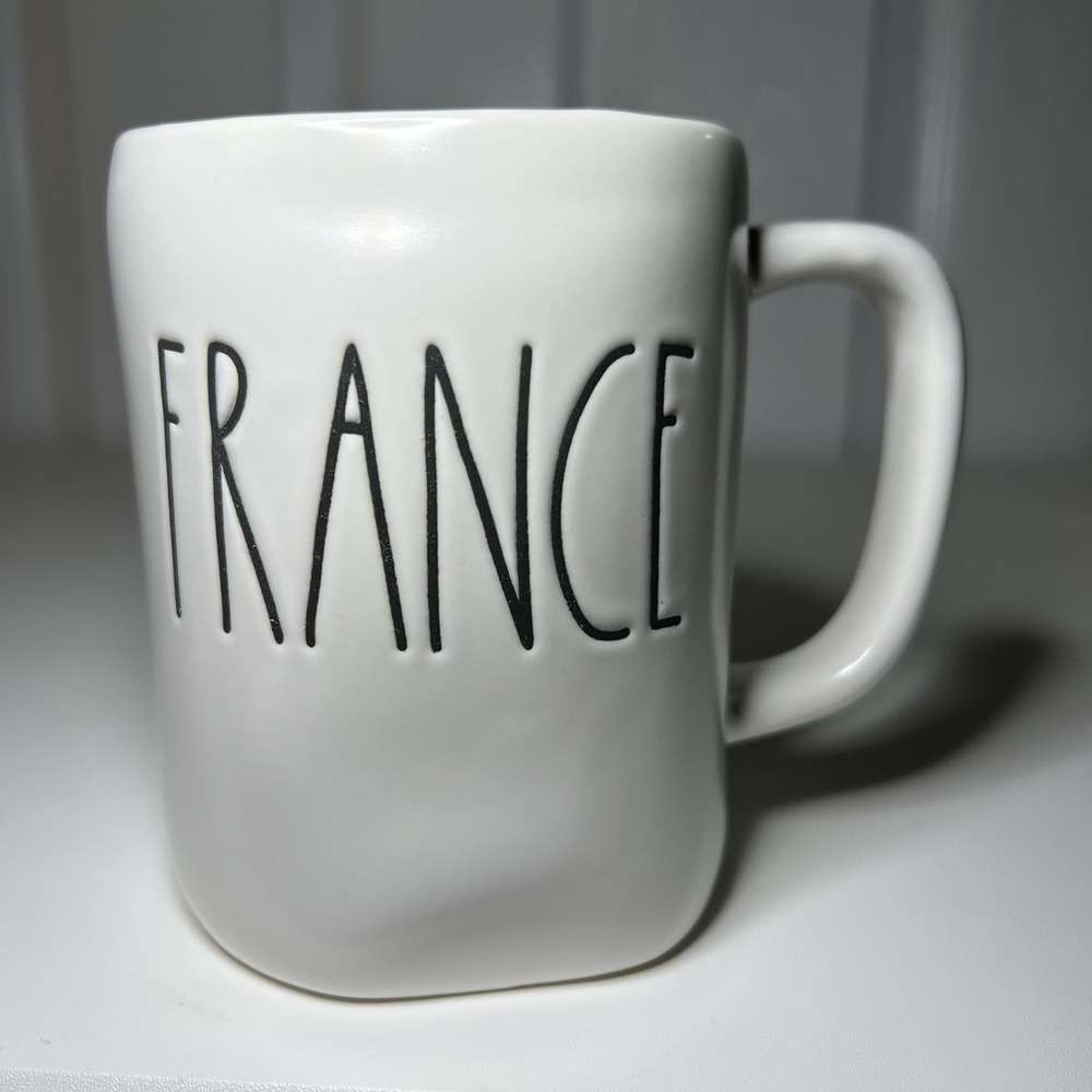 Rae Dunn "FRANCE" Eiffel Tower Mug Artisan Collection White Blue Ceramic